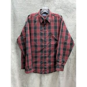 Mens Button Down Shirt Large Estimated Plaid Pocket Single‎ Needle Tailoring